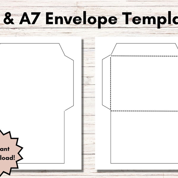 DIY Envelope, Printable Envelope Template, A2 Envelope Template, A7 Envelope Template, Digital Download, PDF