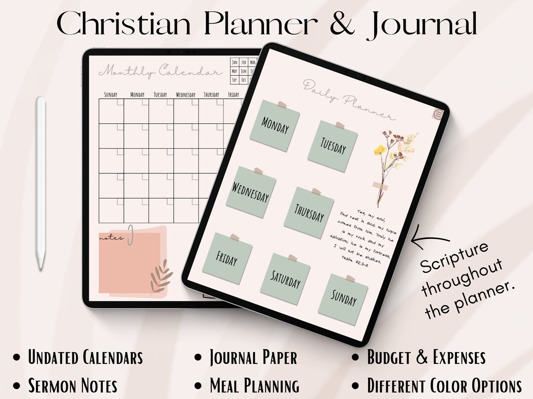 Christian Digital Goodnotes Planner 2024 2025, Hyperlinked Faith ...
