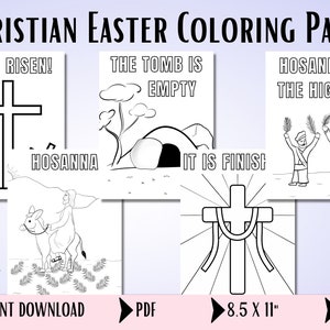 Sunday School Coloring Pages, Easter Activities, Christian Bible Story Coloring Pages, Religious, Printable Easter Coloring Pages, PDF