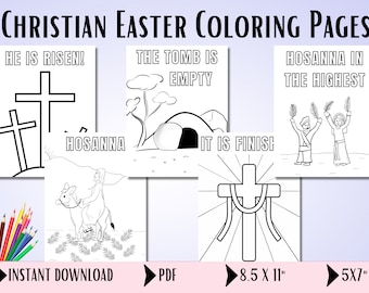 Sunday School Coloring Pages, Easter Activities, Christian Bible Story Coloring Pages, Religious, Printable Easter Coloring Pages, PDF