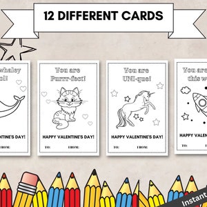 Kids Valentines Cards, Printable Valentines Cards, Coloring Page ...