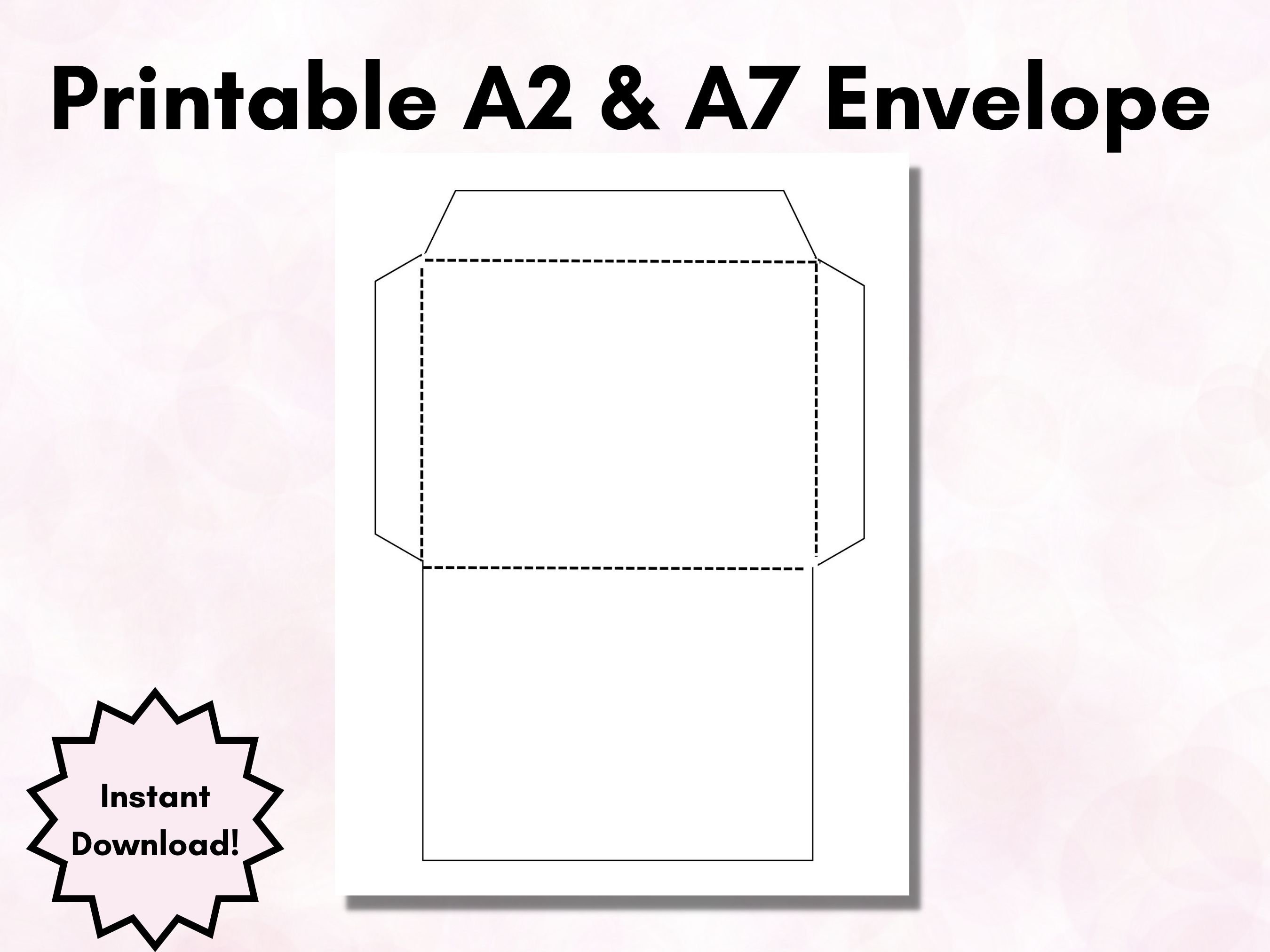 5x7 Printable Foldable Envelope Template, Instant Digital Download,  Digital Envelop, 5x7 Envelop, PNG, PDF