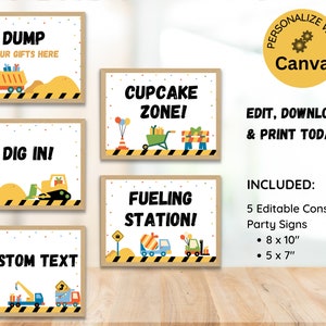 Construction Birthday Party Welcome Sign Decor, Construction Birthday Custom Party Sign, Editable Template, Printable Digital, Dump Truck