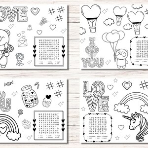 Valentines Crafts, Kids Coloring Pages, Digital Download, Activity ...