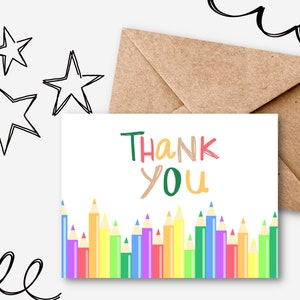 Notas de agradecimiento para maestros, tarjeta de agradecimiento para maestros, tarjeta de agradecimiento imprimible, tarjetas para maestros y guarderías, tarjetas coloridas para maestros