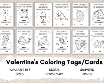 Kids Valentines Cards, Printable Valentines Cards, Coloring Page, Valentines Card For School, Valentines Crafts, Valentines Gift Tags, DIY