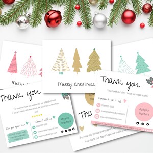 Weihnachten Danke für Ihre Bestellung Geschäftseinlagekarte, bearbeitbare Vorlage, Sofortiger Download, Bewertungskarte, Weihnachtsdruckbare Visitenkarte