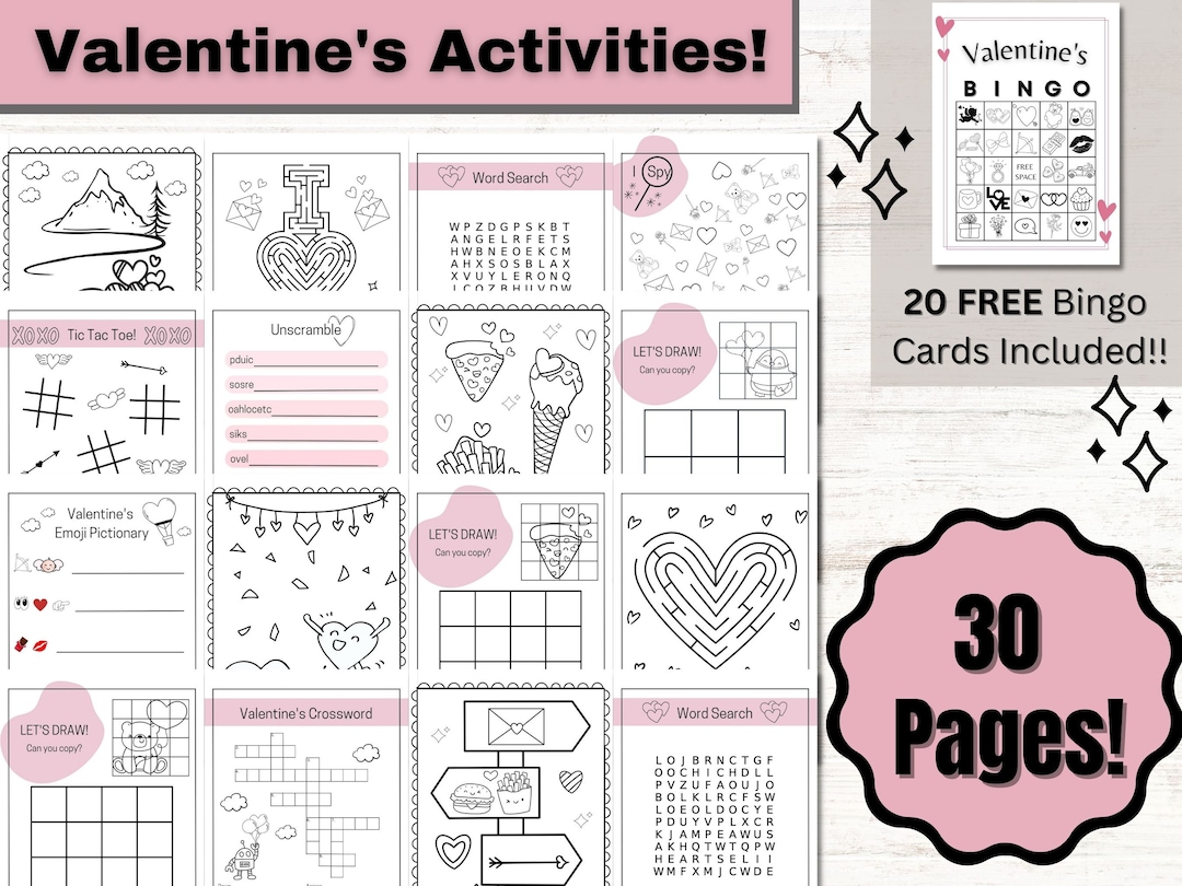 Printable Valentine's Day Kids Activities, Valentine Printable ...
