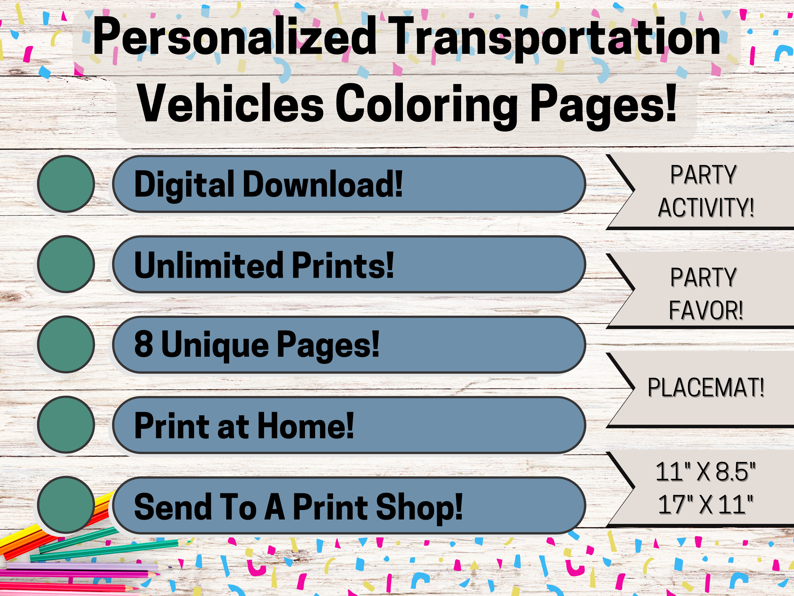 Printable Coloring Pages, Car Birthday Party, Personalized Kids