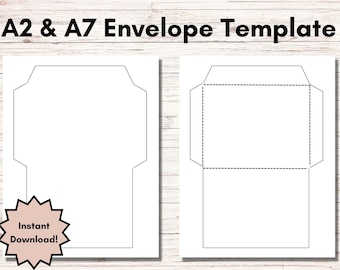 Printable Envelope Template, A2 Envelope Template, A7 Envelope Template, Digital Download, DIY Envelope, PDF