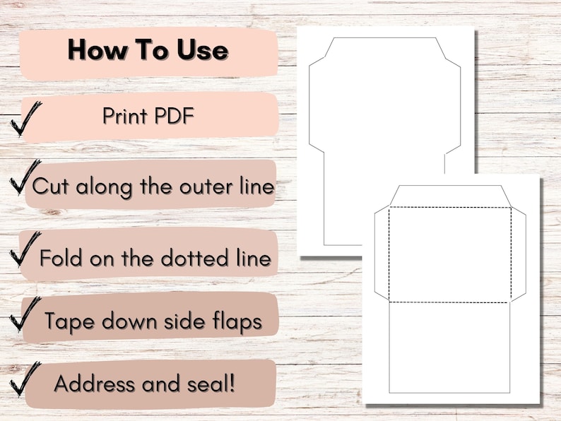 Printable Envelope Template, A2 Envelope Template, A7 Envelope Template ...