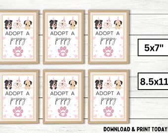 INSTANT DOWNLOAD Puppy Party Games, Dog Birthday Party Theme, Vet Check Up, Pet Adoption Certification, Puppy Party Signs, Not Editable