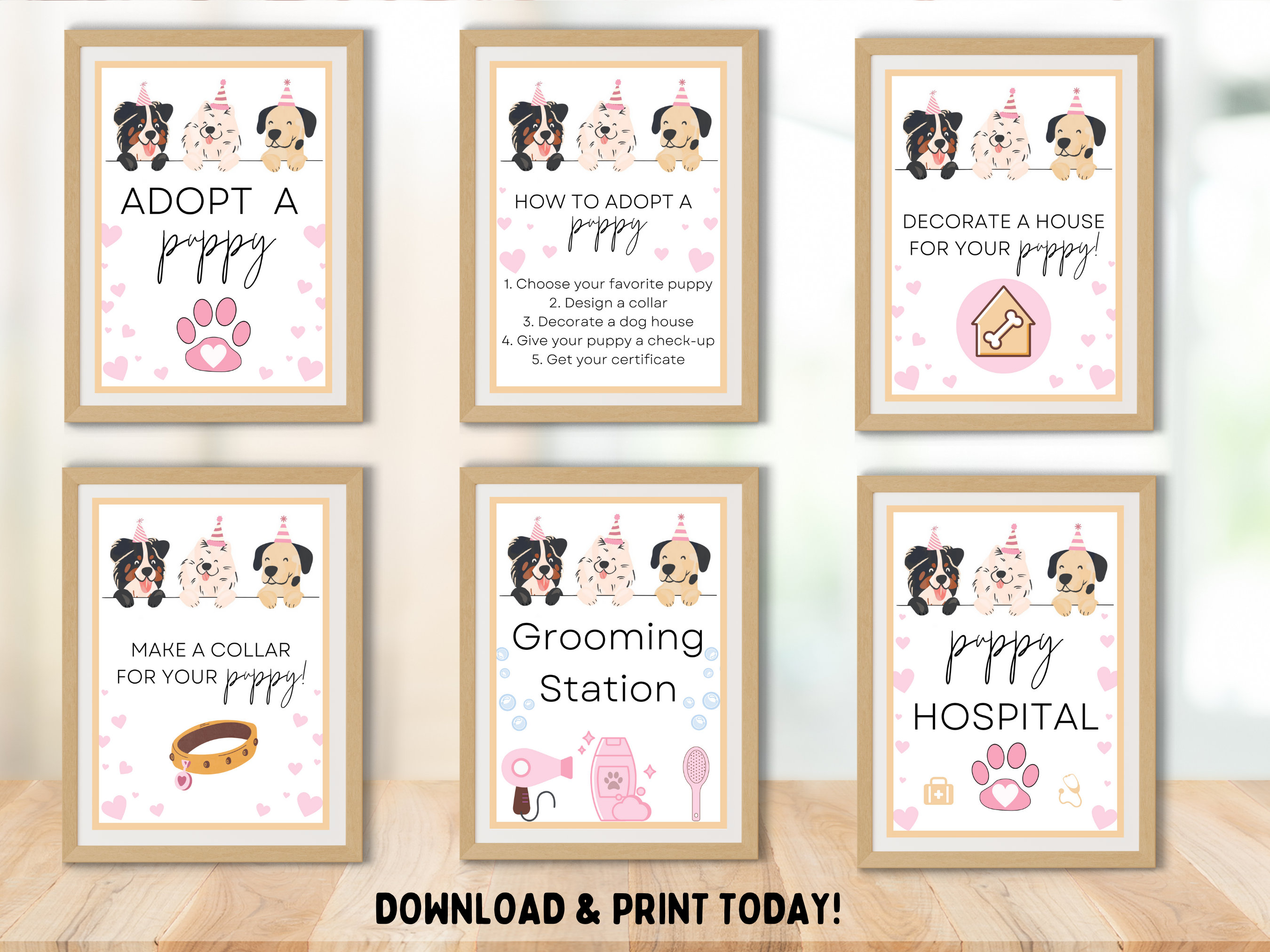EDITABLE Dog Pawty Bundle, Printable Puppy Party Games, Adopt a Puppy ...