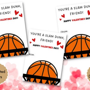 Etiquetas De Regalo De San Valentín De Baloncesto, Tarjetas De San Valentín Para Niños, Etiquetas Imprimibles Para Fiesta, Tema Deportivo, Tarjetas De San Valentín Para La Escuela, San Valentín Para Niños