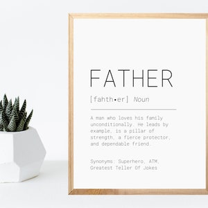Dad Definition Print, Dad Gift, Gifts for Dad, New Dad Wall Art, Father&#39;s Day Gifts, Stepdad, Gifts for Men, PRINTABLE Art, Dad Prints
