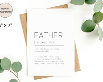 Dad Definition Card, Dad Definition, Father’s Day Card, Card for Father, Happy Father’s Day, Card for Dad, Dad Birthday Card, Dad Birthday