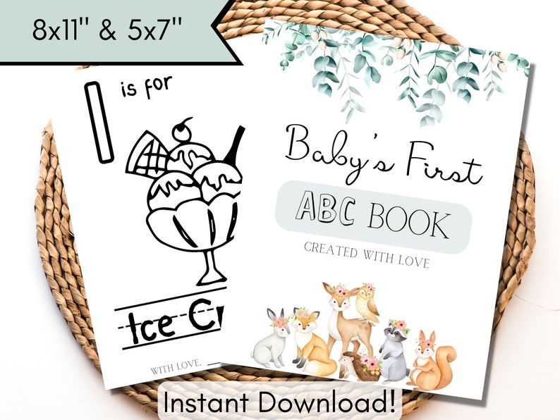 ABC Book Baby Shower Games, Baby Shower Coloring Pages, Baby's First ...