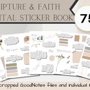 Faith Quotes Stickers, VOLUME 3 Scripture Stickers, Digital Planner Stickers, Pre Cropped Stickers For GoodNotes, Christian Bible Journal