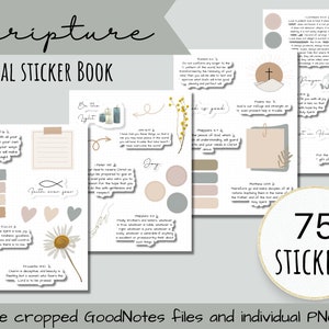 Scripture Stickers VOLUME 3, Digital Planner Stickers, Pre Cropped Stickers For GoodNotes, Sermon Notes Prayer Journal, Faith Quotes, PNG