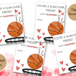 Etiquetas De Regalo De San Valentín De Baloncesto, Tarjetas De San Valentín Para Niños, Etiquetas Imprimibles Para Fiesta, Tema Deportivo, Tarjetas De San Valentín Para La Escuela, San Valentín Para Niños