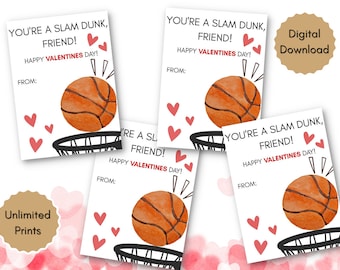 Basketball Valentine Gift Tags, Kids Valentines Cards, Printable Tags For Party, Sports Theme, Valentines Cards For School, Boys Valentines
