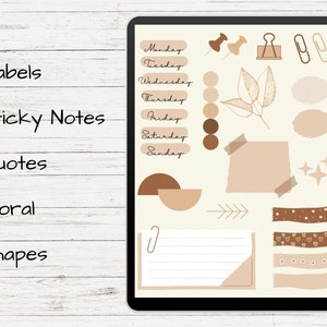 Boho Digital Planner Stickers, Aesthetic Stickers, Goodnotes Stickers ...