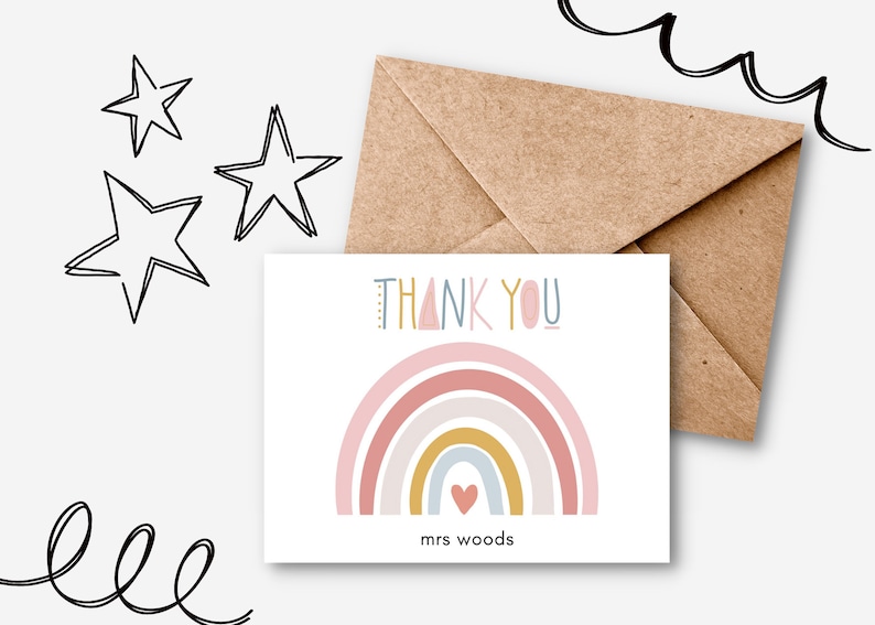 Personalized Printable Teacher and Nursery Thank You Card Etsy