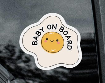 Funny Baby On Board Fried Egg Car Magnet or Sticker Pregnancy Announcement Car Sign