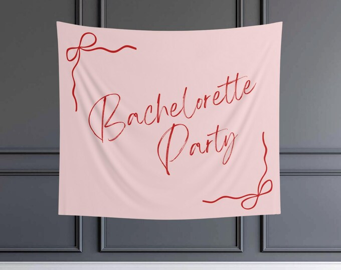 Bachelorette Party Wall Tapestry: Elegant Bridal Shower Decor