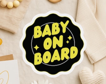 Baby On Board Magnet, Safety Sign, Cute Baby On Board Bumper Magnet - Baby On Board Car Sign - Baby Shower Gift - New Parent Gift Idea