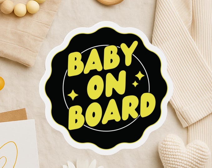 Baby On Board Magnet, Safety Sign, Cute Baby On Board Bumper Magnet - Baby On Board Car Sign - Baby Shower Gift - New Parent Gift Idea
