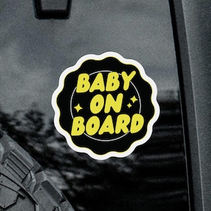 Magnes „Baby On Board”, znak bezpieczeństwa, uroczy magnes na zderzak „Baby On Board” – znak samochodowy „Baby On Board” – prezent na baby shower – pomysł na prezent dla nowego rodzica