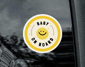 Baby on Board Magnet Decal Bumper Sticker Car Sign Cute Baby Sticker Baby or Pregnancy Announcement Car Accessory