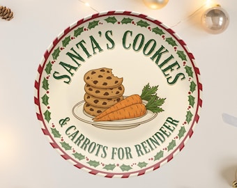 Santa's Cookie Plate Reusable Christmas Eve Keepsake Tradition