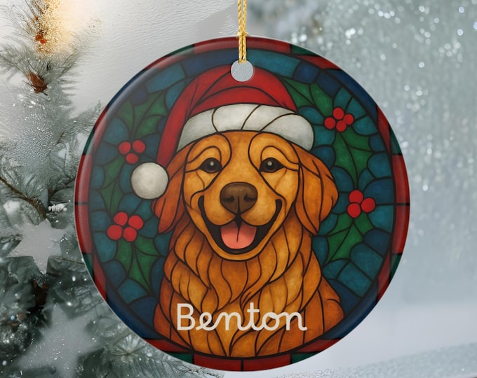 Custom Pet Ornament: Personalized Ceramic Christmas Ornament with Your Pet’s Photo & Name