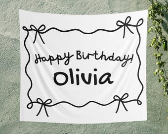 Personalized Birthday Tapestry: Custom Party Backdrop, Kids Room Decor