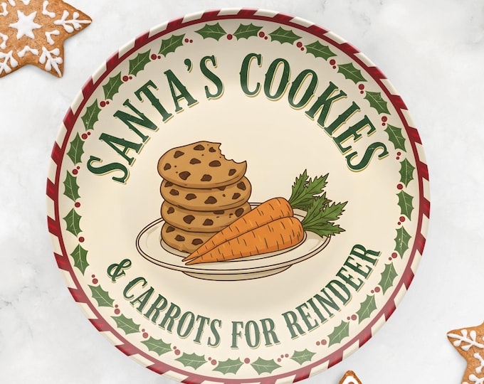 Santa's Cookie Plate Reusable Christmas Eve Keepsake Tradition