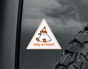 Silly Goose Baby On Board Bumper Sticker Magnet Funny Baby Car Sign Cute Baby On Board Decal Aesthetic Mom Car Accessory Baby Shower Gift