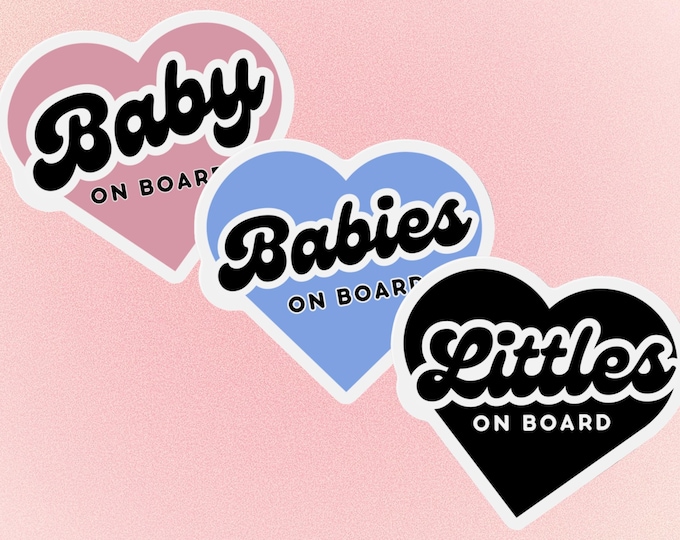 Heart Baby On Board Car Magnet or Sticker for New Parents Gift