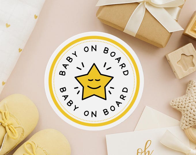 Baby On Board Magnet Baby On Board Sticker Baby On Board Decal Baby Shower Gift Baby Gift Baby Sticker New Baby Bumper Sticker Car Accessory
