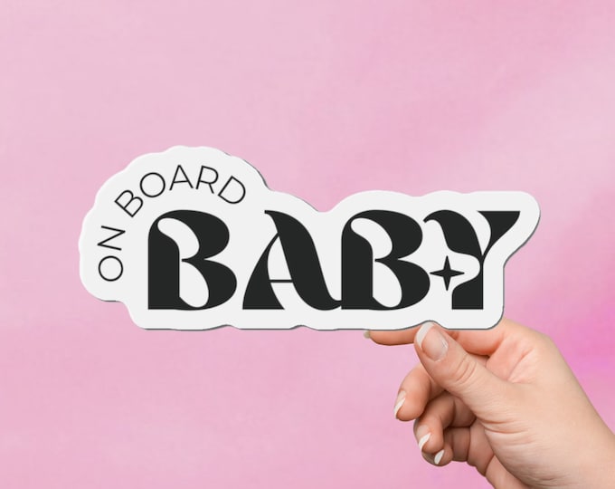 Baby on Board Sticker Bumper Magnet, Baby Shower Gift, Cute Car Accessories, Car Stickers, Baby On Board Sign