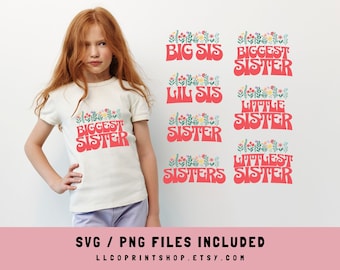 Big Sis, Lil Sis, Sisters, Sister svg Bundle, Family Sibling Announcement, Sisters svg, Sister svg, png, Digital Files | Digital Download