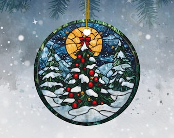Stained Glass Art Christmas Ornament Christmas Tree Decor Family Ornament Holiday Decorations Christmas Gift Ideas Unique Gift Exchange