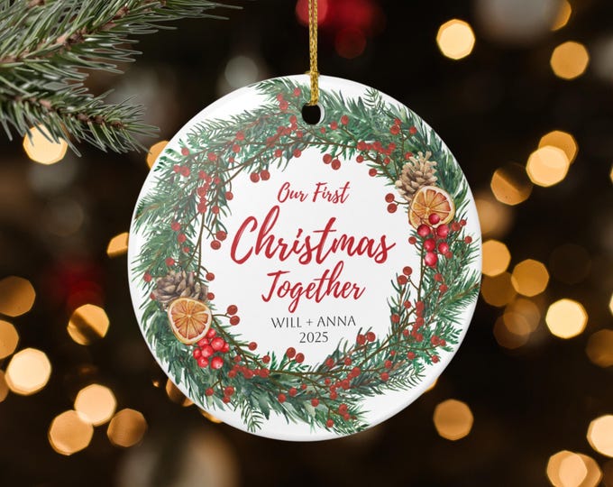 Personalized Ceramic Christmas Ornament Our First Christmas Together