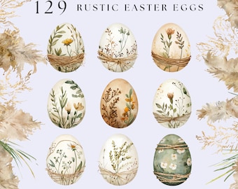 Easter Egg Country Cottage Easter Clipart Boho Easter Egg Easter Boho Easter Decor Rustic Easter Decorations Farmhouse Easter Decor
