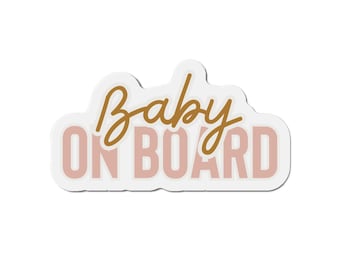 Baby on Board Bumper Magnet, Baby Shower Gift, Cute Car Accessories, Car Stickers, Baby On Board Sign