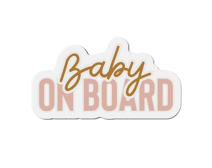 Baby on Board Bumper Magnet, Baby Shower Gift, Cute Car Accessories, Car Stickers, Baby On Board Sign