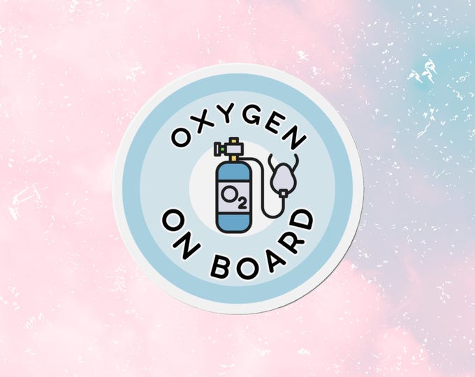 Oxygen On Board Car Magnet, Car Decal, Baby on Board, Cute Car Accessory, Gift for, Baby Shower Gift Idea
