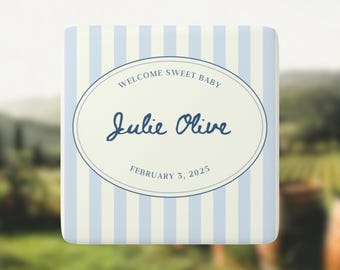 Personalized Magnet Baby Announcement Baby Keepsake Birth Announcement Fridge Magnet
