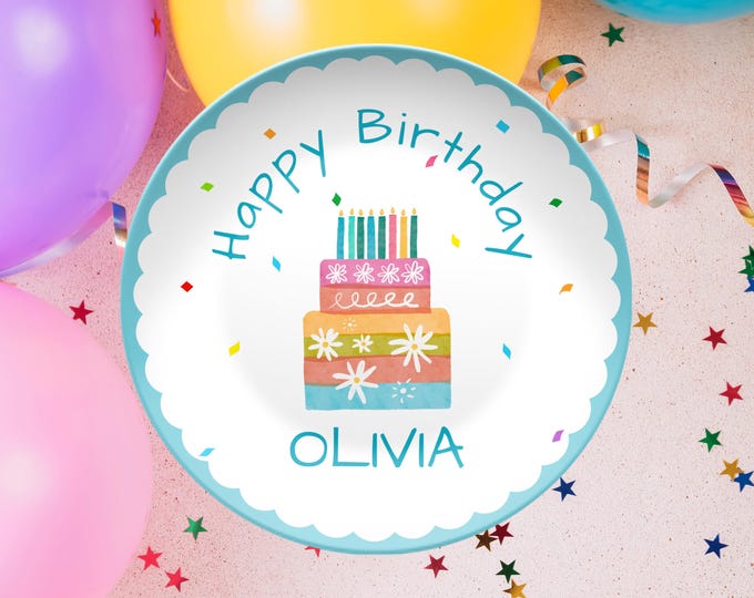 Unbreakable Birthday Kids Toddler Milestone Keepsake Personalized Happy Birthday Plate